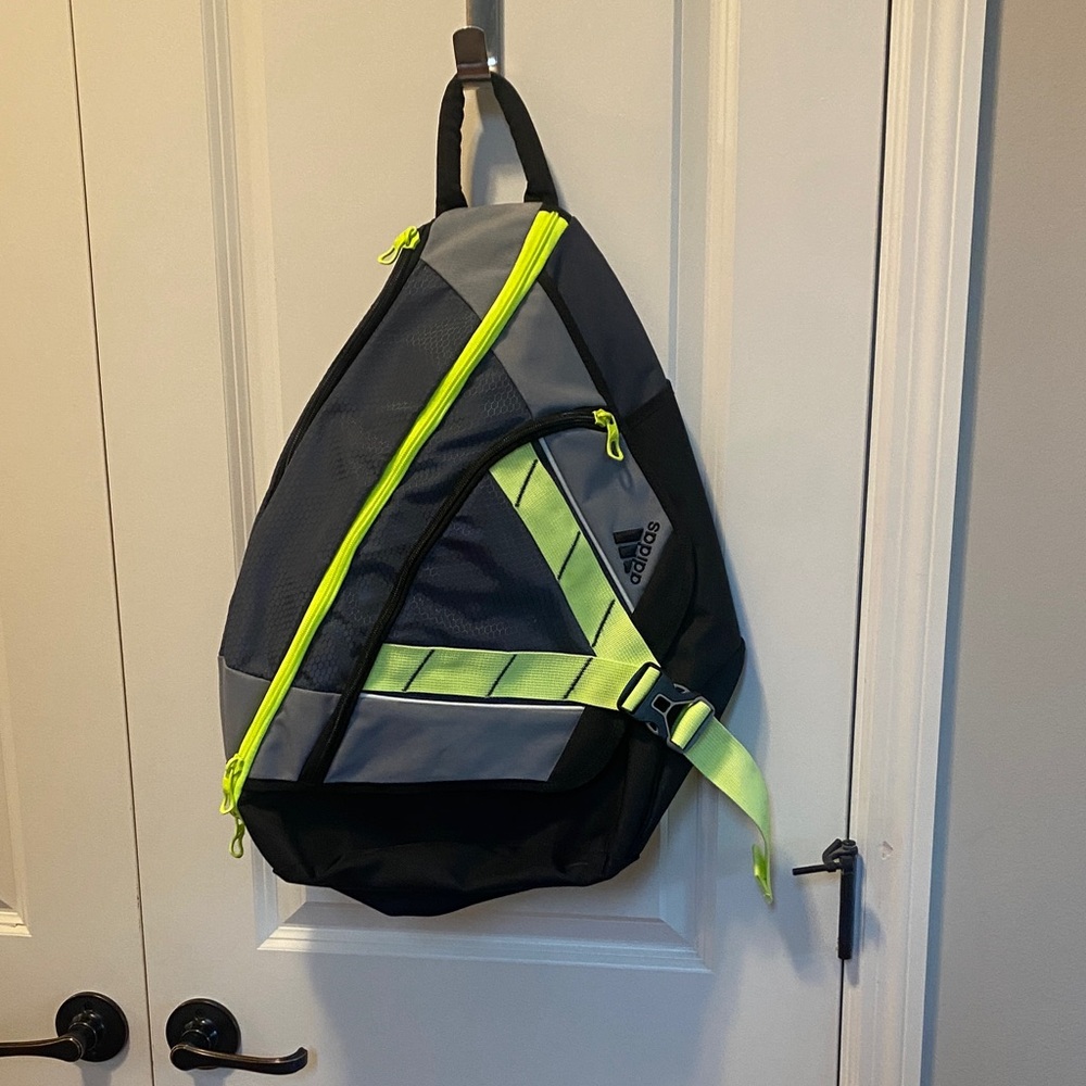 adidas Gray & Neon Yellow Sling Bag